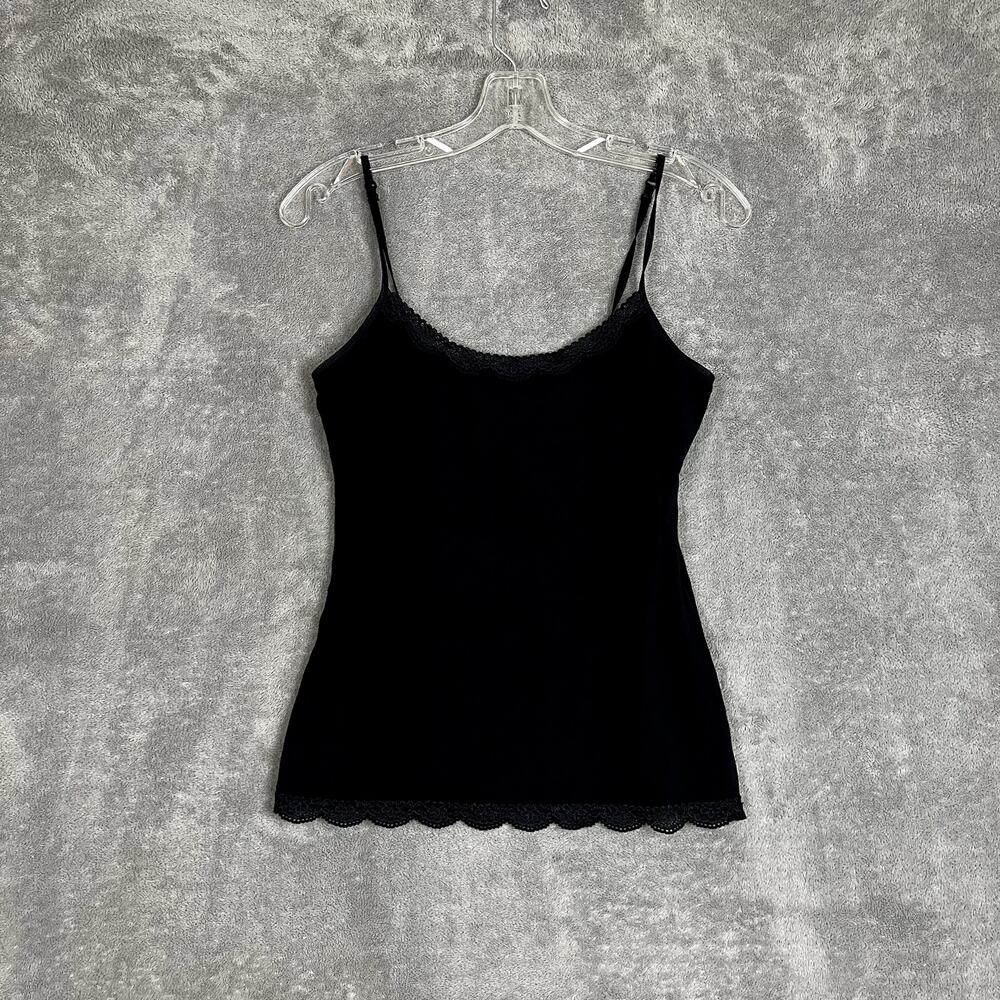 Vintage‎ Y2K Lace Cami Top Womens S Black Layering Camisole